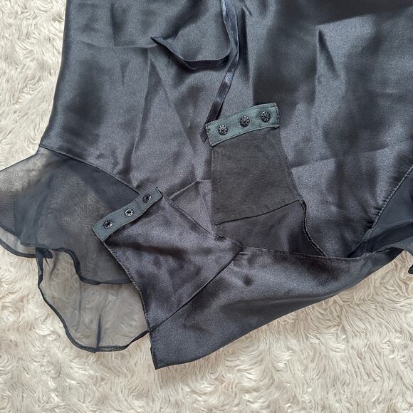 Vtg 90s S Victoria's Secret Vintage Lace and Stain Flutter Teeny Bodysuit Black - Picture 8 of 10